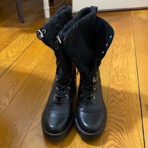 Black combat boots